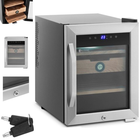 Humidor szafka na cygara z drewna cedrowego i stali z oświetleniem LED Humidor szafka na cygara z drewna cedrowego i stali z oświetleniem LED