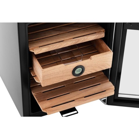 Humidor szafka na cygara z drewna cedrowego i stali z oświetleniem LED Humidor szafka na cygara z drewna cedrowego i stali z oświetleniem LED