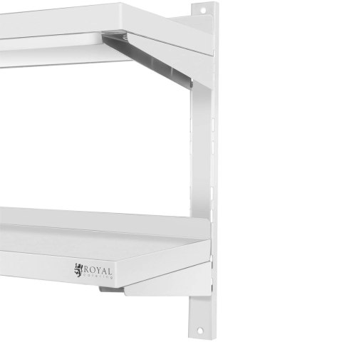 Półka ścienna wisząca gastronomiczna podwójna z regulacją STAL 120 x 40 cm Półka ścienna wisząca gastronomiczna podwójna z regulacją STAL 120 x 40 cm