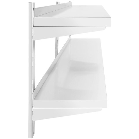 Półka ścienna wisząca gastronomiczna podwójna z regulacją STAL 200 x 30 cm Półka ścienna wisząca gastronomiczna podwójna z regulacją STAL 200 x 30 cm