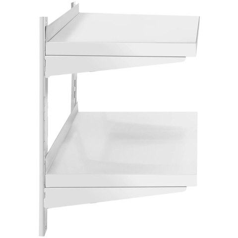 Półka ścienna wisząca gastronomiczna podwójna z regulacją STAL 80 x 40 cm Półka ścienna wisząca gastronomiczna podwójna z regulacją STAL 80 x 40 cm