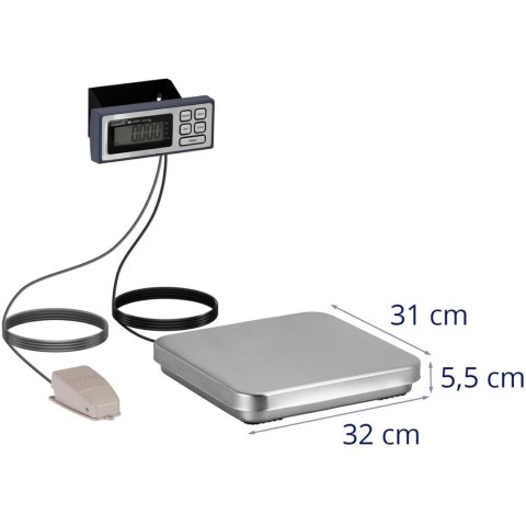 Waga kuchenna spożywcza do pizzy z pedałem nożnym LCD 10 kg / 2 g 32 x 31 cm Waga kuchenna spożywcza do pizzy z pedałem nożnym LCD 10 kg / 2 g 32 x 31 cm