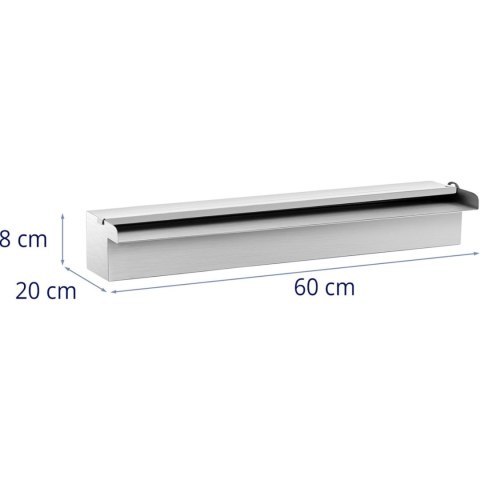 Wylewka wodospadowa kaskada ścienna do ogrodu stawu z oświetleniem LED 60 cm Wylewka wodospadowa kaskada ścienna do ogrodu stawu z oświetleniem LED 60 cm