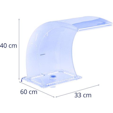 Wylewka wodospadowa z oświetleniem LED 33 cm wypływ wody 303 mm Wylewka wodospadowa z oświetleniem LED 33 cm wypływ wody 303 mm