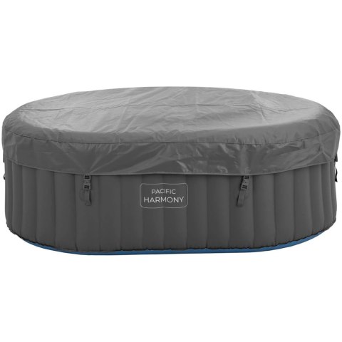 Jacuzzi ogrodowe dmuchane 100 dysz masujących 2 osobowe 550 l niebiesko - szare