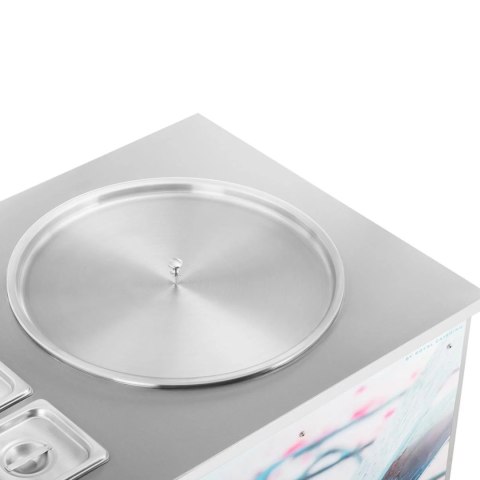 Maszyna do lodów tajskich rolowanych płyta mrożąca śr. 50 cm 6 x GN 740 W Maszyna do lodów tajskich rolowanych płyta mrożąca śr. 50 cm 6 x GN 740 W