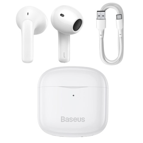 Bezprzewodowe słuchawki Bluetooth 5.0 TWS douszne wodoodporne IP64 E3 biały