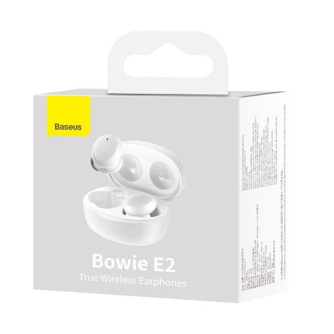 Bezprzewodowe słuchawki TWS Bluetooth 5.2 wodoodporne IP55 Bowie E2 biały