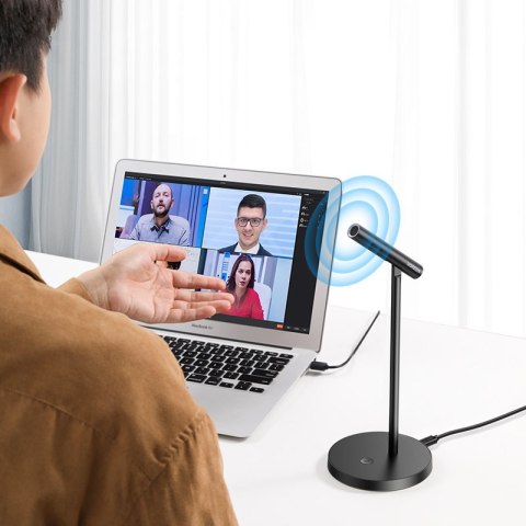 Biurkowy mikrofon do komputera laptopa USB Typ C czarny