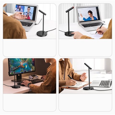 Biurkowy mikrofon do komputera laptopa USB Typ C czarny