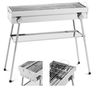 Grill węglowy ze składanym rusztem i półką 75 x 26 cm