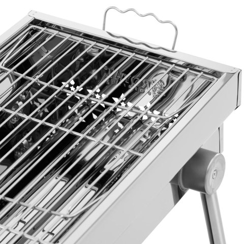 Grill węglowy ze składanym rusztem i półką 75 x 26 cm Grill węglowy ze składanym rusztem i półką 75 x 26 cm