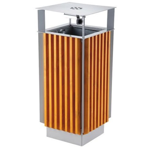 Kosz miejski z popielnicą i wyjmowanym wkładem metal + drewno 65L Kosz miejski z popielnicą i wyjmowanym wkładem metal + drewno 65L