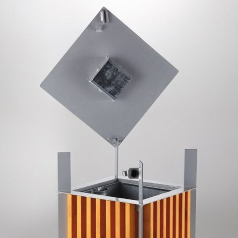 Kosz miejski z popielnicą i wyjmowanym wkładem metal + drewno 65L Kosz miejski z popielnicą i wyjmowanym wkładem metal + drewno 65L
