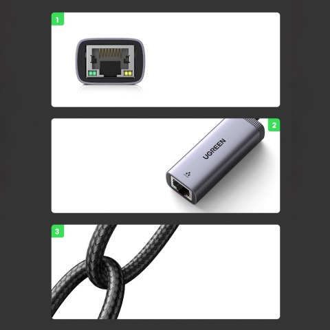 Zewnętrzna karta sieciowa USB Typ C - RJ45 1Gbps Zewnętrzna karta sieciowa USB Typ C - RJ45 1Gbps