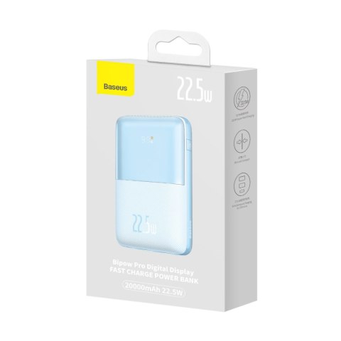 Powerbank Bipow Pro 20000mAh 22.5W z kablem USB USB-C 0.3m niebieski Powerbank Bipow Pro 20000mAh 22.5W z kablem USB USB-C 0.3m niebieski