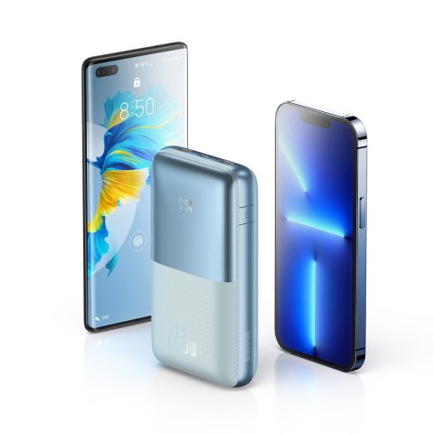 Powerbank Bipow Pro 20000mAh 22.5W z kablem USB USB-C 0.3m niebieski Powerbank Bipow Pro 20000mAh 22.5W z kablem USB USB-C 0.3m niebieski