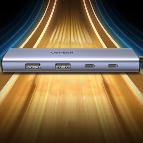 Stacja dokująca HUB USB-C - HDMI / 2x USB C / 2x USB-A Ugreen CM500 - szary Stacja dokująca HUB USB-C - HDMI / 2x USB C / 2x USB-A Ugreen CM500 - szary