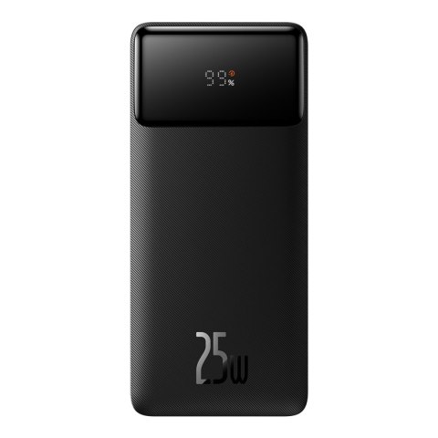 Powerbank 10000mAh USB / USB-C 25W PD QC + kabel USB-C - czarny Powerbank 10000mAh USB / USB-C 25W PD QC + kabel USB-C - czarny