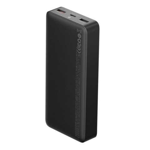 Powerbank 10000mAh USB / USB-C 25W PD QC + kabel USB-C - czarny Powerbank 10000mAh USB / USB-C 25W PD QC + kabel USB-C - czarny