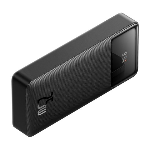 Powerbank 10000mAh USB / USB-C 25W PD QC + kabel USB-C - czarny Powerbank 10000mAh USB / USB-C 25W PD QC + kabel USB-C - czarny