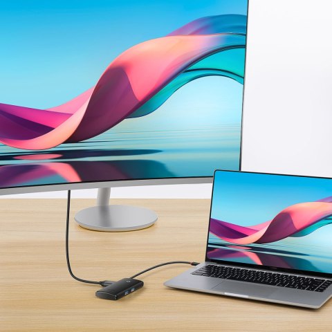 Wielofunkcyjny HUB Lite Series USB-C 2x USB PD HDMI SD/TF czarny Wielofunkcyjny HUB Lite Series USB-C 2x USB PD HDMI SD/TF czarny