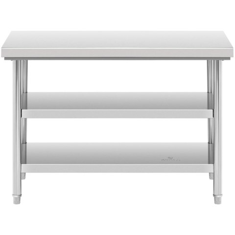 Stół blat roboczy stalowy nierdzewny z 2 półkami 120x70cm Stół blat roboczy stalowy nierdzewny z 2 półkami 120x70cm