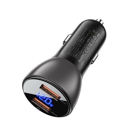 Ładowarka samochodowa 45W 12V 2x USB QC 3.0 czarny Ładowarka samochodowa 45W 12V 2x USB QC 3.0 czarny
