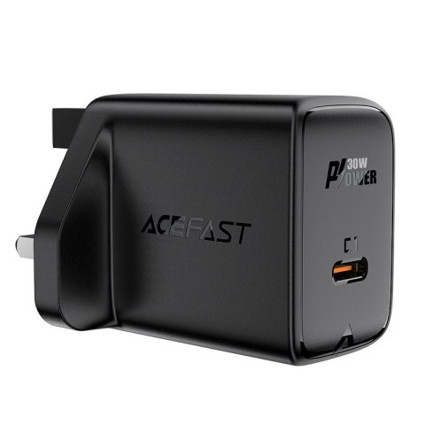 Ładowarka sieciowa angielska GaN USB-C 30W Q3 3.0 AFC FCP wtyczka UK czarny Ładowarka sieciowa angielska GaN USB-C 30W Q3 3.0 AFC FCP wtyczka UK czarny