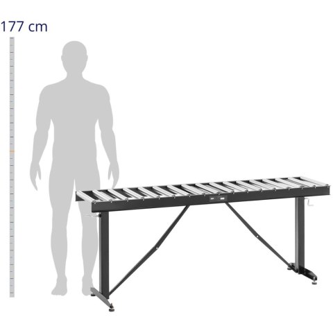 Podajnik rolkowy z regulacją wysokości do 200kg 17 rolek 320x35mm 167cm Podajnik rolkowy z regulacją wysokości do 200kg 17 rolek 320x35mm 167cm