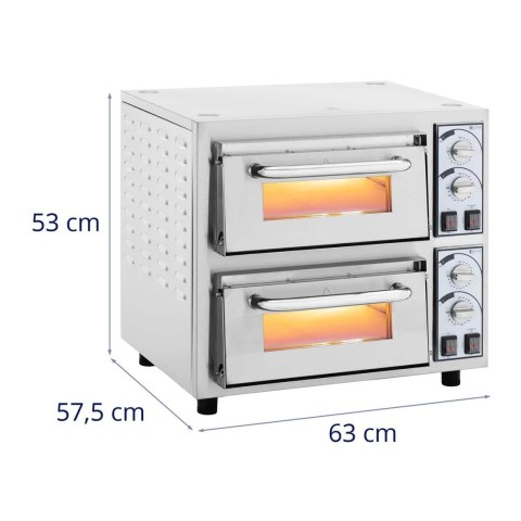 Profesjonalny piec do pizzy dwukomorowy śr. 40 cm 4750 W Profesjonalny piec do pizzy dwukomorowy śr. 40 cm 4750 W