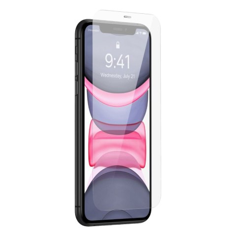 Szkło hartowane do iPhone 11 / XR z osłoną na głośnik 0.4mm ZESTAW