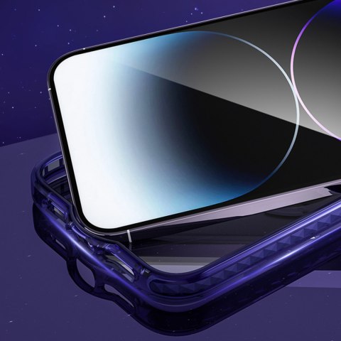 Magnetyczne etui iPhone 14 Plus MagSafe PQY Ice Crystal Series srebrne