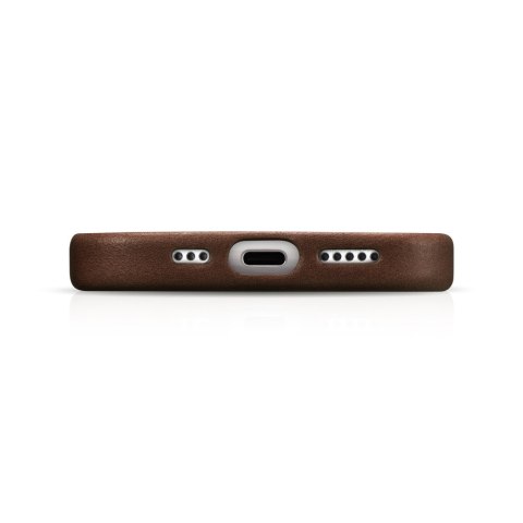 Skórzane etui pokrowiec do iPhone 15 Plus Oil Wax Premium Leather MagSafe brązowe