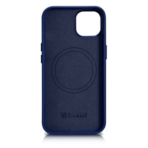 Etui z naturalnej skóry do iPhone 14 MagSafe Case Leather pokrowiec niebieski Etui z naturalnej skóry do iPhone 14 MagSafe Case Leather pokrowiec niebieski