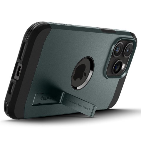 Etui Tough Armor MagSafe z podstawką na iPhone 15 Pro zielone
