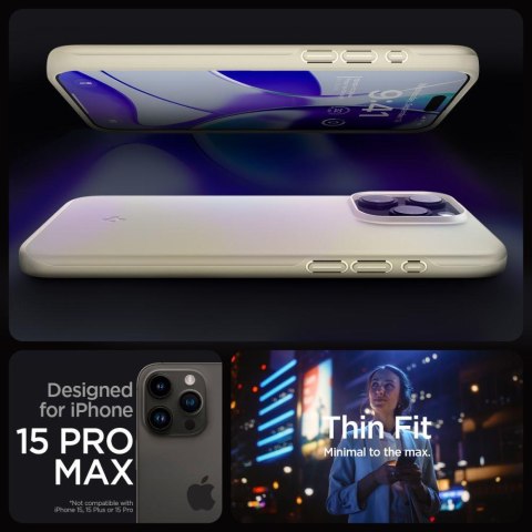 Etui ochronne do iPhone 15 Pro Max Thin Fit beżowe Etui ochronne do iPhone 15 Pro Max Thin Fit beżowe