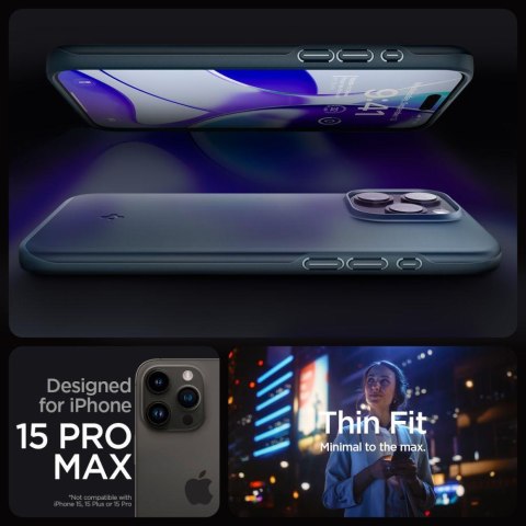 Etui ochronne do iPhone 15 Pro Max Thin Fit czarny metal Etui ochronne do iPhone 15 Pro Max Thin Fit czarny metal
