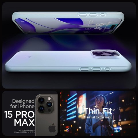 Etui ochronne do iPhone 15 Pro Max Thin Fit jasnoniebieskie Etui ochronne do iPhone 15 Pro Max Thin Fit jasnoniebieskie