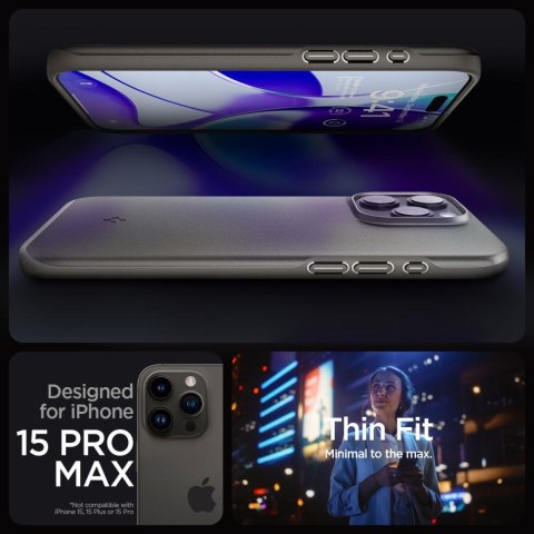 Etui ochronne do iPhone 15 Pro Max Thin Fit metaliczny szary Etui ochronne do iPhone 15 Pro Max Thin Fit metaliczny szary