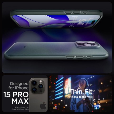 Etui ochronne do iPhone 15 Pro Max Thin Fit zielone Etui ochronne do iPhone 15 Pro Max Thin Fit zielone