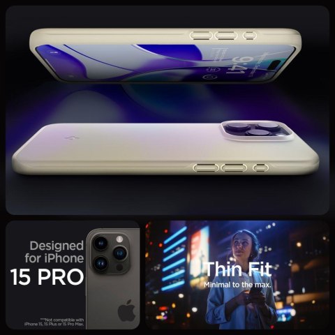 Etui ochronne do iPhone 15 Pro Thin Fit beżowe Etui ochronne do iPhone 15 Pro Thin Fit beżowe