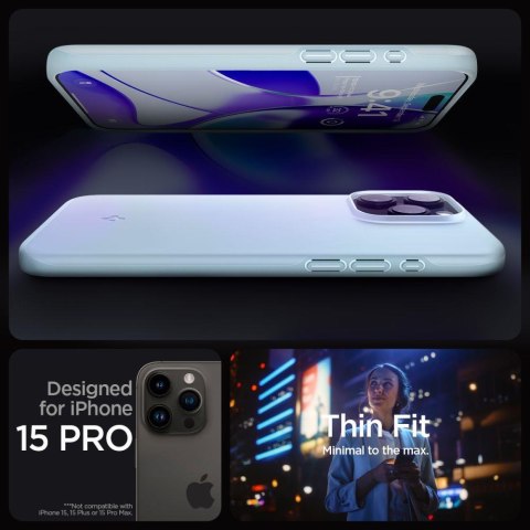 Etui ochronne do iPhone 15 Pro Thin Fit jasnoniebieskie Etui ochronne do iPhone 15 Pro Thin Fit jasnoniebieskie