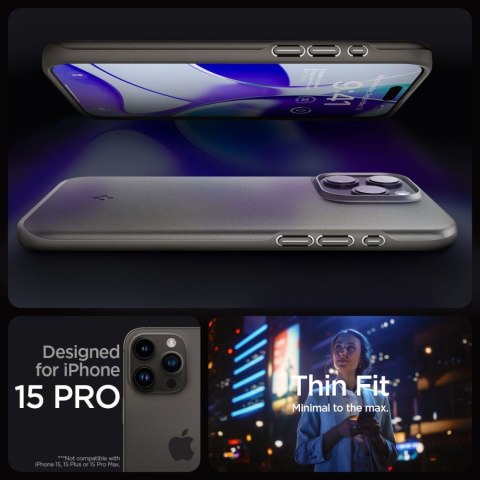 Etui ochronne do iPhone 15 Pro Thin Fit szare Etui ochronne do iPhone 15 Pro Thin Fit szare
