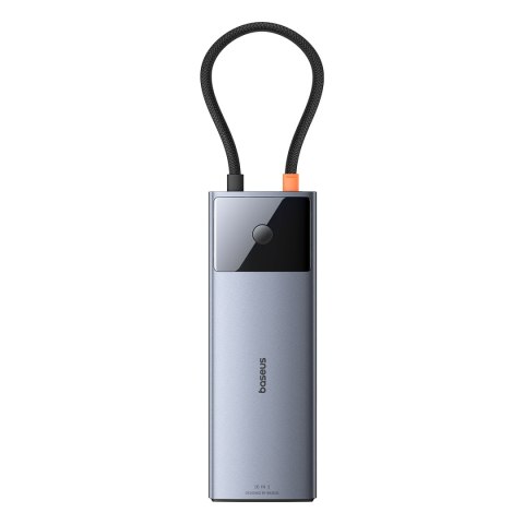 11w1 HUB Adapter USB-C do USB-C PD USB-C 3x USB-A HDMI AUX RJ-45 SD TF szary