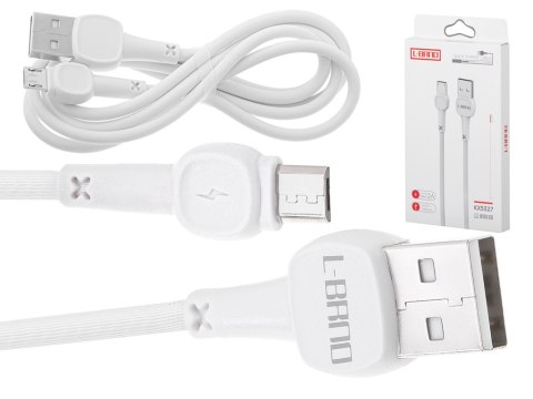 L-BRNO Kabel USB - micro USB ładowarka szybkie ładowanie Quick Charge biały 2A 100 cm L-BRNO Kabel USB - micro USB ładowarka szybkie ładowanie Quick Charge biały 2A 100 cm
