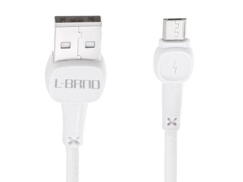 L-BRNO Kabel USB - micro USB ładowarka szybkie ładowanie Quick Charge biały 2A 100 cm L-BRNO Kabel USB - micro USB ładowarka szybkie ładowanie Quick Charge biały 2A 100 cm