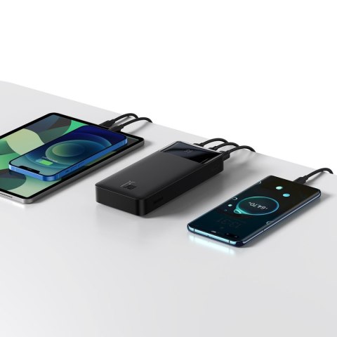 Bipow powerbank z szybkim ładowaniem 20000mAh 15W USB microUSB 25cm czarny
