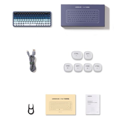 Bezprzewodowa klawiatura z podświetleniem KU101 Bluetooth USB-C niebieska Bezprzewodowa klawiatura z podświetleniem KU101 Bluetooth USB-C niebieska