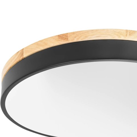 Lampa sufitowa plafon z pilotem śr. 40 cm - czarny z drewnem Lampa sufitowa plafon z pilotem śr. 40 cm - czarny z drewnem
